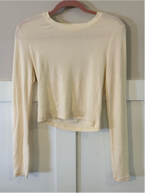 Madewell Tops - Madewell Ivory Ribbed Crop Top Large